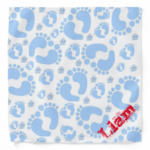 Blue Baby Feet Boy Elephant Bandana