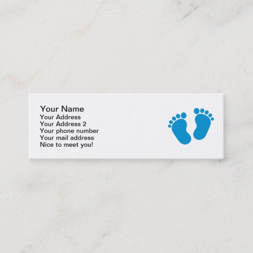 Blue baby feet calling card