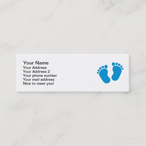 Customizable Blue baby feet business card template