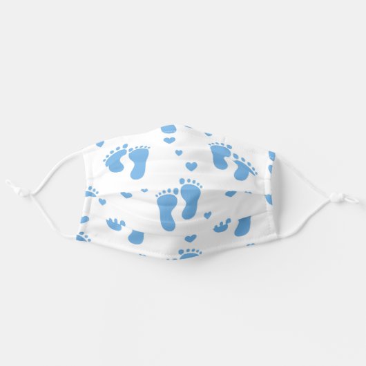Blue Baby Feet Face Mask (Front, Unfolded)