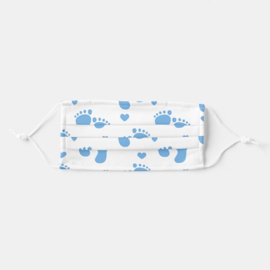 Blue Baby Feet Face Mask (Front, Folded)