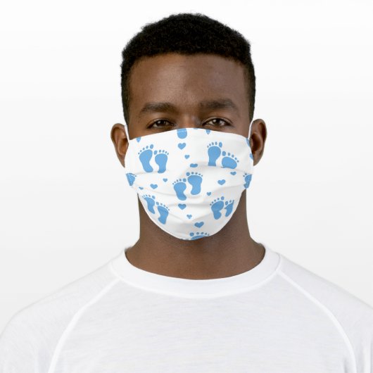 Blue Baby Feet Face Mask (Worn)
