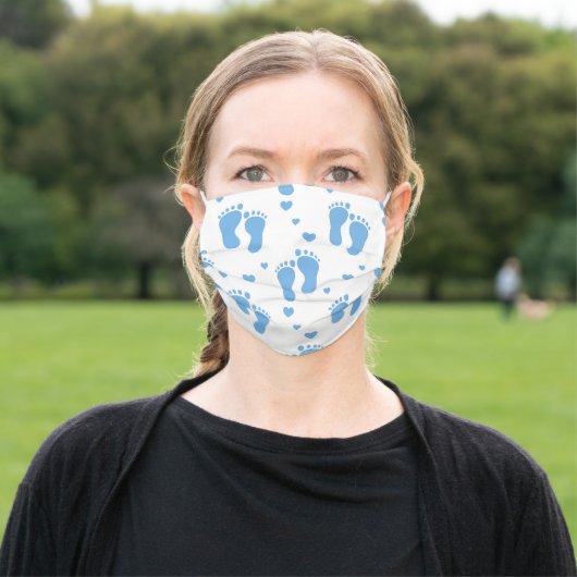 Blue Baby Feet Face Mask (Outside)
