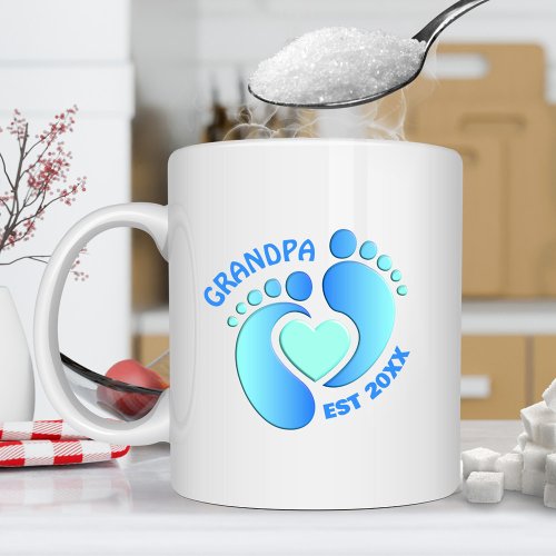 Blue Baby Feet Mug for Grandpa