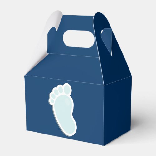 Blue Baby Footprint Favor Boxes