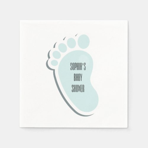 Blue Baby Footprint Napkins