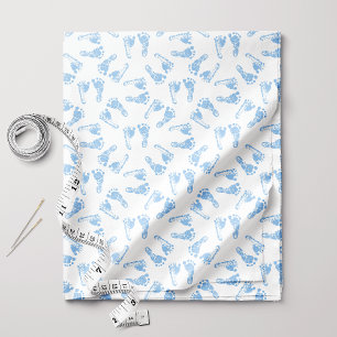 Blue Baby Footprint Pattern Fabric