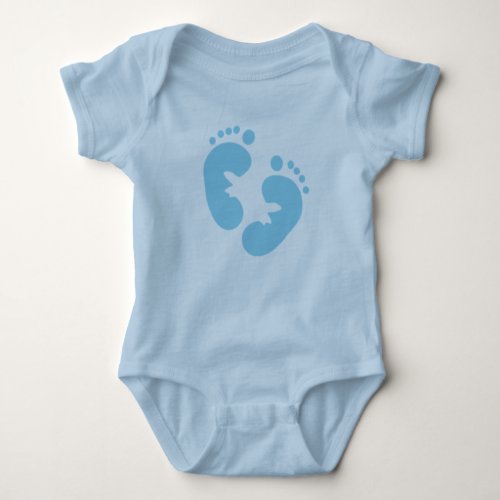 Blue Baby Footprints  Baby Bodysuit