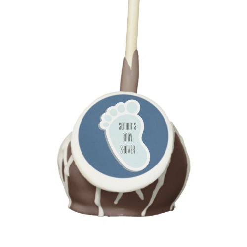 Blue Baby Footprints Cake Pops