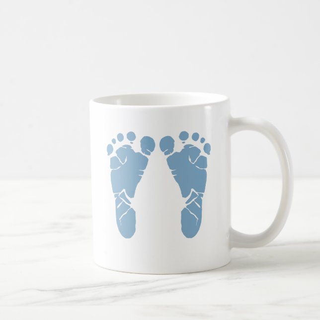 Blue baby footprints coffee mug (Right)
