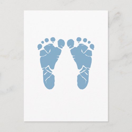 Blue baby footprints postcard