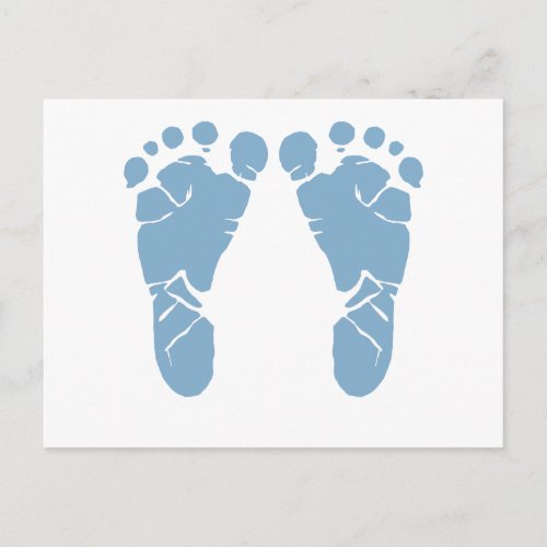 Blue baby footprints postcard