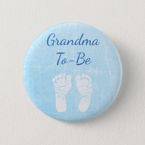 Blue Baby  Grandma to be Baby Shower Button