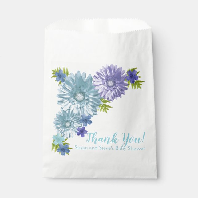 Blue Baby In Bloom Brunch Shower  Favor Bag (Front)