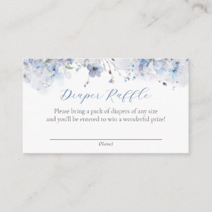 Blue Baby in Bloom Diaper Raffle Ticket  Enclosure Card