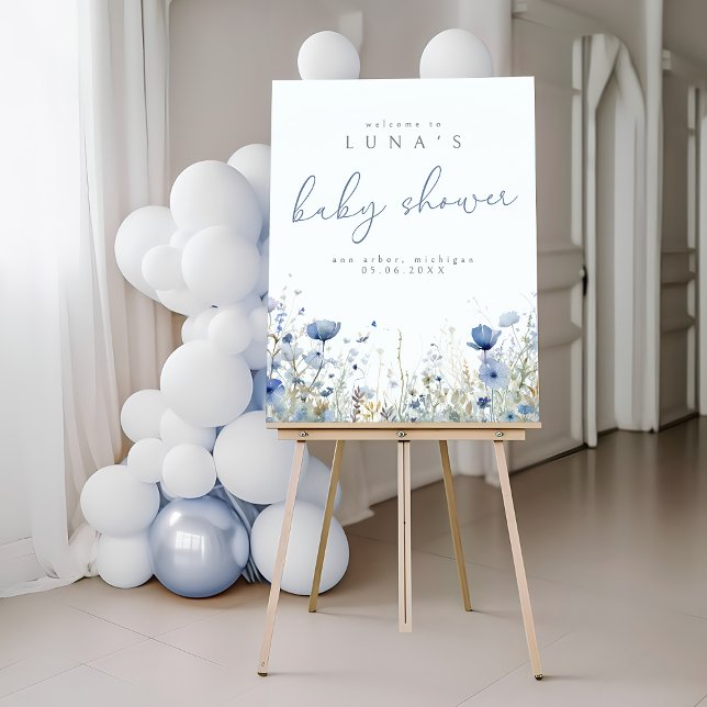 Blue Baby In Bloom Floral Wildflower Welcome Foam Board (Creator Uploaded)