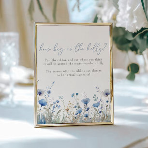 Blue Baby In Bloom Wildflower Belly Guessing Game Poster