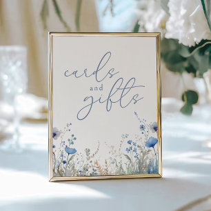 Blue Baby In Bloom Wildflower Cards and Gifts Sign