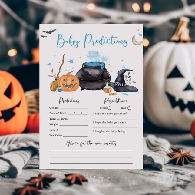 Blue Baby is Brewing Baby Predictions Game (Baby is Brewing Baby Shower Baby Predictions Game)