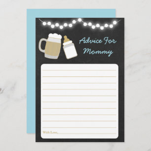 Blue Baby Is Brewing Baby Shower Advice Invitation