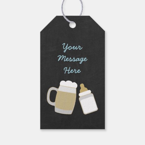 Blue Baby Is Brewing Baby Shower Gift Tags