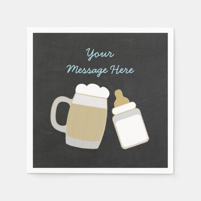 Blue Baby Is Brewing Baby Shower Paper Napkins (Front)