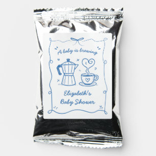 Blue Baby Is Brewing Coffee Baby Shower Drink Mix