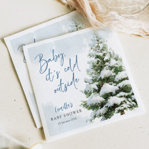 Blue Baby It's Cold Outside Baby Shower Napkins