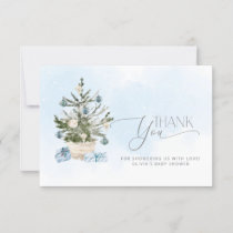 Blue Baby its cold outside baby shower thank you Card