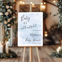 Blue Baby It's Cold Outside Baby Shower Welcome Foam Board