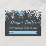 Blue Baby It's Cold Outside Diaper Raffle Ticket Enclosure Card<br><div class="desc">Boy winter themed baby shower diaper raffle tickets. This trendy design features blue and white snowflakes on a chalkboard background.</div>