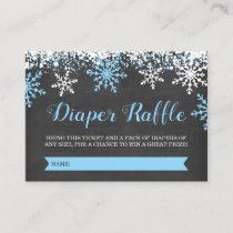 Blue Baby It's Cold Outside Diaper Raffle Ticket Enclosure Card