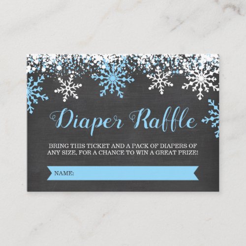 Blue Baby Its Cold Outside Diaper Raffle Ticket Enclosure Card