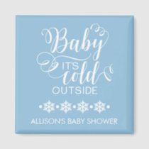 Blue Baby It's Cold Outside Shower Favor Magnet