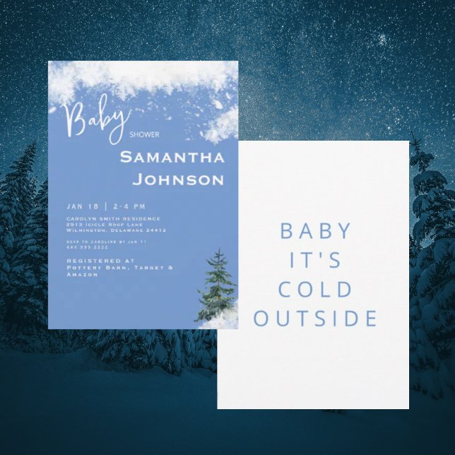 Blue Baby it's Cold Outside Shower  Invitation (Creator Uploaded)