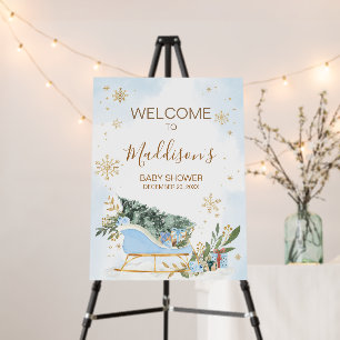 Blue Baby It's Cold Outside Welcome Sign