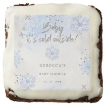 Blue Baby its Cold Outside Winter Baby Shower Brownie