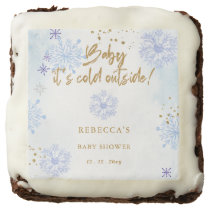 Blue Baby its Cold Outside Winter Baby Shower Brownie
