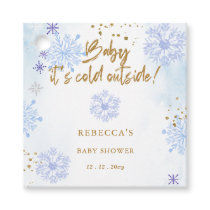 Blue Baby its Cold Outside Winter Baby Shower Favor Tags
