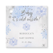 Blue Baby its Cold Outside Winter Baby Shower Favor Tags