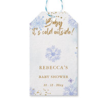 Blue Baby its Cold Outside Winter Baby Shower Gift Tags