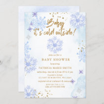 Blue Baby its Cold Outside Winter Baby Shower Invitation