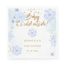 Blue Baby its Cold Outside Winter Baby Shower Napkins