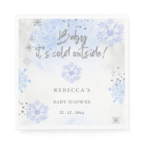 Blue Baby its Cold Outside Winter Baby Shower Napkins