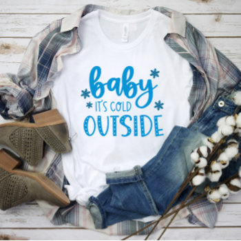 Blue Baby It's Cold Outside Winter T-shirt by lilanab2 at Zazzle