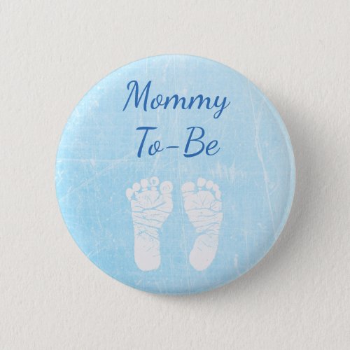 Blue Baby Mommy to be Baby Shower Button