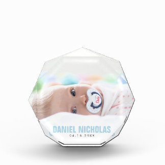 Blue Baby Name Photo Block