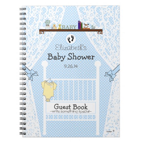 Blue Baby Nursery_Baby Shower Guest Book_ Notebook