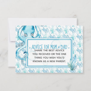 Blue Baby Octopus Baby Shower Advice for Mom & Dad