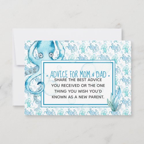 Blue Baby Octopus Baby Shower Advice for Mom  Dad